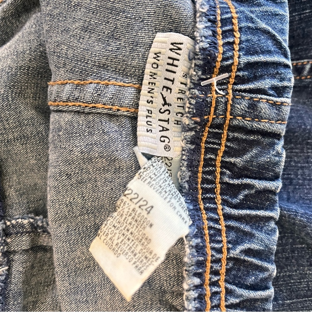 White Stag Women's Plus Blue Denim Capri Pants
